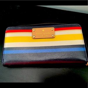 Kate Spade Stripe Zip Around Wallet